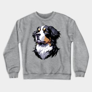 Stunning and Cool Bernese Mountain Dog Monochrome and Gold Portrait for Father's Day Crewneck Sweatshirt